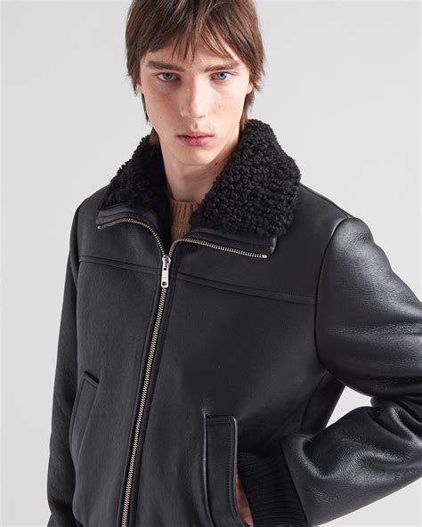 prada mens black military jacket|prada bomber jacket men.